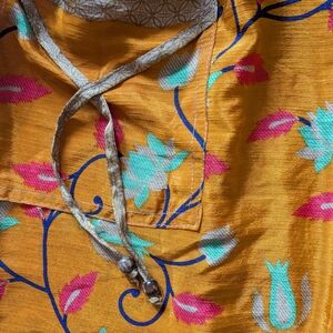 Silk Blend Vibrant Floral Harem Pants